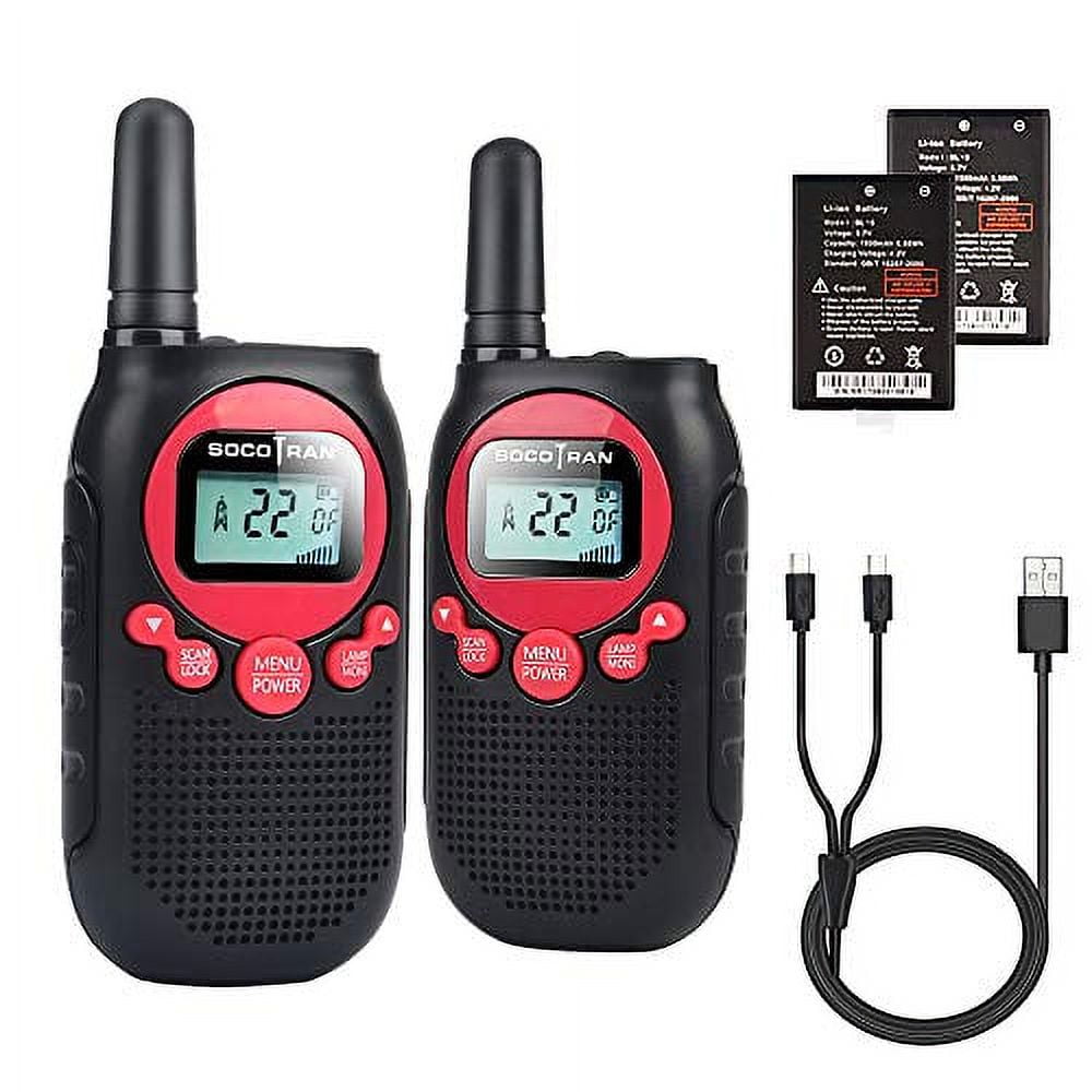 SOCOTRAN Rechargeable Walkie Talkies Long Range 5 Miles – 2 Pack With Charging Dock