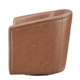 thumbnail image 2 of NPD Furniture Ernest Faux Leather Swivel Accent Arm Chair in Vintage Cider, 2 of 12