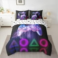 thumbnail image 2 of Manfei Cartoon Console 7-Piece Bedding Comforter Set,Modern Video Game King Bedding Sets,Triangle Circle Pattern Bed Sheets For Boys Teens,Super Cozy Room Decor Reversible, 2 of 8
