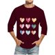 thumbnail image 5 of Camisas de Manga Larga para los Hombres Día de San Valentín Impresión Cuello Redondo Moda Casual, Mezcla de Poliéster de Lino de Algodón para Primavera Verano, 5 of 8
