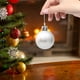 thumbnail image 1 of Bolas de adornos navideños con lazo para colgar para fiestas (muleta plateada de 20 piezas), 1 of 6
