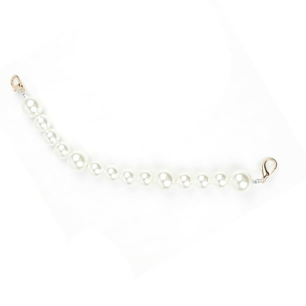Accesorios de la cadena de perlas de moda liso blanco imitación perla telefónica cadena de tarjetas de San Valentín Día de San Valentín Regalos de cumpleaños para mujeres tipo 2 2 piezas Sweethay AP004769-02
