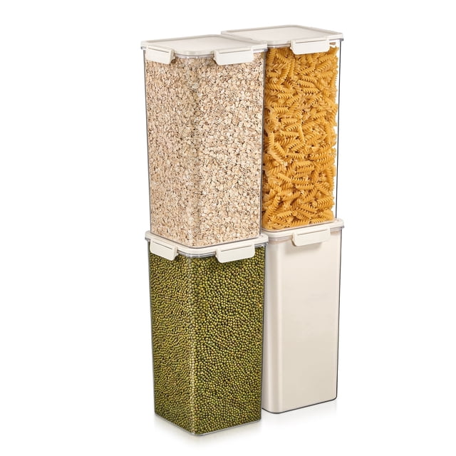 Sorbus 4-Pack Extra Tall Square Airtight Food Storage Containers – Clear Stackable Pantry