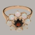 thumbnail image 5 of LBG British Made Solid 10k Rose Gold ring with Natural Garnet & Opal Womens Engagement Ring - 33 size options - Size 9.75, 5 of 6