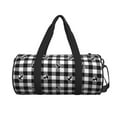 thumbnail image 2 of Easygdp Anchor Black Tartan Plaid Travel Bag, Camping, Weekend, Carry On Overnight Duffel Bag with Shoulder Strap, 2 of 8