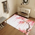 thumbnail image 3 of Area Rugs 4'x6'. Spring Floral Carpet Runner Indoor Outdoor Rugs Home Decor Aesthetic, Watercolor Weeping Cherry Blossom Branches Non Slip Mats Washable Accent Rug for Living Room Bedroom, 3 of 8