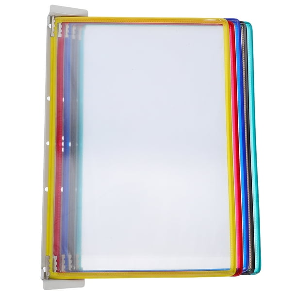 GOOHOCHY Archivador de pared A4 con 5 páginas, organizador de revistas y carpetas, ideal para oficinas, aulas y espacios públicos.