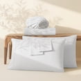 thumbnail image 5 of Nestl Extra Deep Pocket Twin Sheets - 4 Piece Soft Microfiber Bed Sheets Set Fits 18"-24" Mattresses, White, 5 of 8