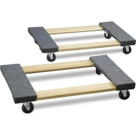 Simpli-Magic Moving Dolly Hardwood Furniture Lifter with Carpeted Ends  18” x 30” x 5”  2-Pack