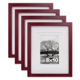 thumbnail image 1 of Egofine Marcos De Fotos 8X10 Paquete De 4 - Marcos De Madera Cubiertos Por Plexiglás Para Cuadros 4X6 O 5X7 Con Tapete O 8X10 Sin Tapete Marcos De Fotos Para Mesa Y Exhibición De Pared Rojo Cereza, 1 of 5