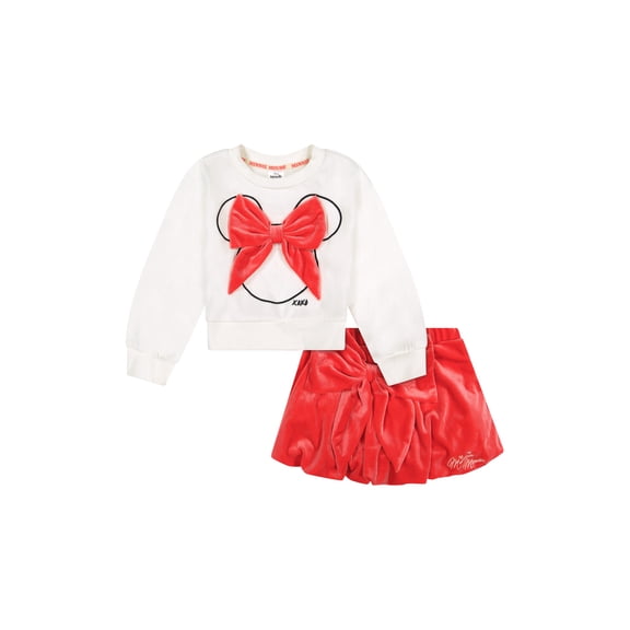 Minnie Mouse Toddler GirlsVelvet Skort Set, Sizes 12 Months - 5T