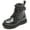 Black, variant on DADAWEN Boy Combat Boots Girl Glittering Ankle Boots Waterproof Black 3.5 Little Kid