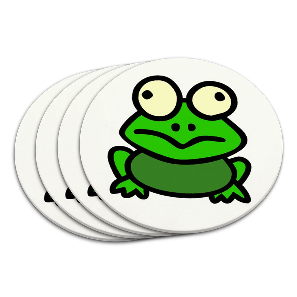 Silly Frog Set Of 4 Bar Table Square Coasters 