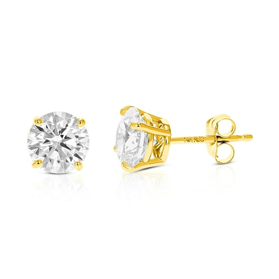 Vir Jewels 2.50 CTTW Lab Grown Diamond Stud Earrings 14K Yellow Gold VS1 Clarity H-I Color Round
