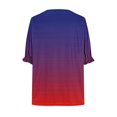 thumbnail image 4 of Aofany Plus Size Blouses for Women Pleated Puff Short Sleeve Tunic Tops Casual Summer Round Neck Gradient T Shirts, 4 of 4