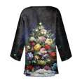 thumbnail image 4 of Women's Casual and Fashionable Christmas Printed Lightweight Mid-Length Jacket Cardigan, for Spring and Fall Wear,Navy,S, 4 of 7