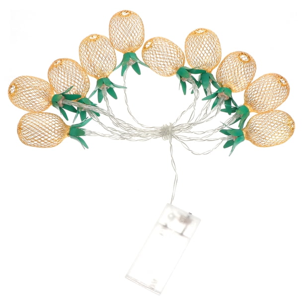 Guirnalda de luces LED con forma de piña, funciona con pilas, 10 luces LED decorativas para Navidad, hogar, boda, fiesta, dormitorio, cumpleaños (blanco cálido).