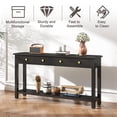 thumbnail image 6 of Kinsuite 59" Console Tables for Entryway - Accent Table with 4 Drawers & Extra Storage Shelf, Rustic Entryway Table, Wooden Sofa Tables for Living Room Hallway, Black & Gold, 6 of 13