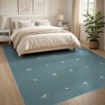 thumbnail image 3 of ODIKA 8'x10' Teal Geometric Circle Cross Tufted Washable Area Rug Contemporary Minimalist Abstract Scattered Motif Grid Layout Modern for Living Room, Under Sectional, Family , Durable, Non-Slip, 3 of 7