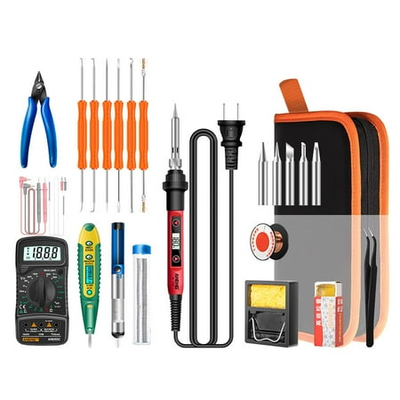 

SL102 Electric Soldering Iron with 5 Soldering Iron Tips Soldering Iron Kit with Zippered Storage Bag for Circuit Board Repairing