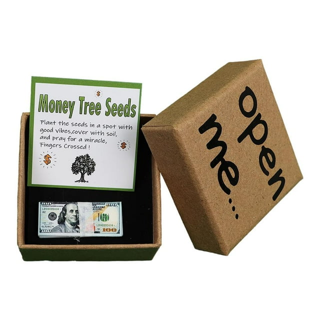 Money Tree Seeds Joke Gift Box, Teasing Gift Box Adult Fun Trick, Funny and Creative Novelty Present for Friends, Family, or Office Pranks
