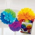 thumbnail image 3 of Amscan Party Decorations, Fluffy Paper Decorations, Party Supplies, Rainbow, 16 Inches, 3 Ct (10111717), 3 of 3