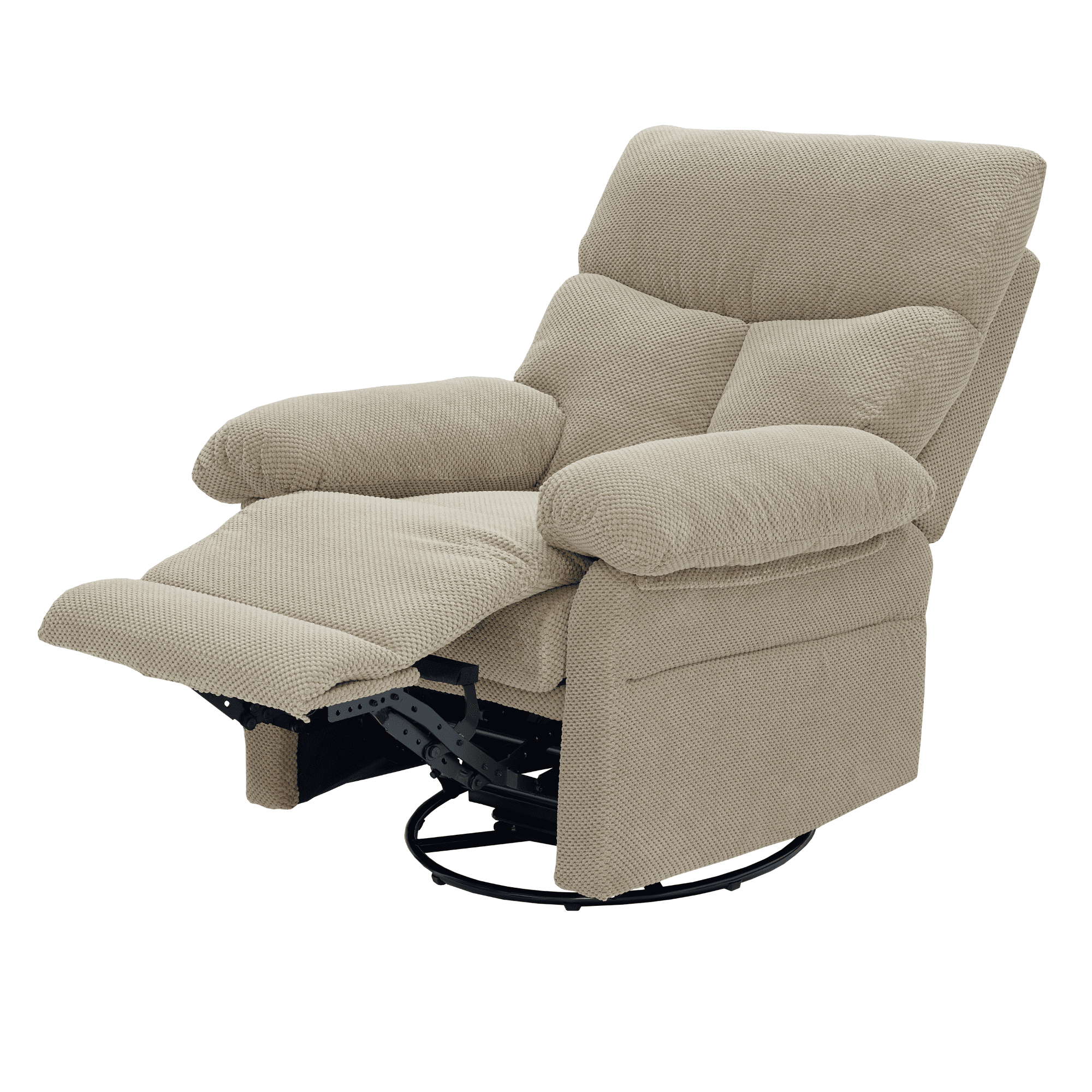 Homy Casa Swivel Rocking Recliner, 360 Manual Chair for Living Room, Nursery and Home Office, Beige
