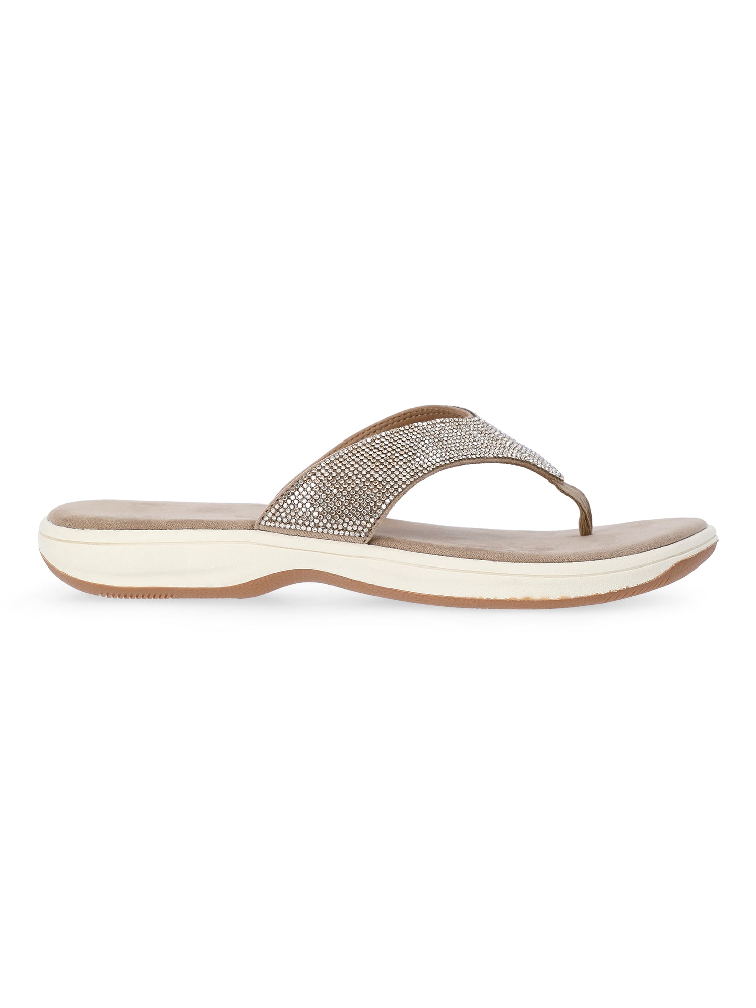 Time and Tru Women's Comfort Glitter Flip Flop Sandals