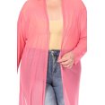 thumbnail image 5 of Women's Plus Size Solid Open Front Long Sleeve Chiffon Mesh Loose Cover Up Long Cardigan, 5 of 6