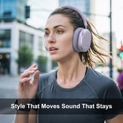 Srhythm NiceComfort 95 Adaptive Noise Cancelling Headphone Wireless, Blutooth Noise Canceling Headphone with Spatial Audio,Transparency,ENC,HD Sound,Low Latency,Romantic Purple