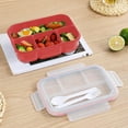 thumbnail image 5 of Hiroekza Bento Lunch Box 4 Compartments Large Leakproof Microwave-Safe Plastic Lunch Container for Student Adults Work School Picnic Dining Out Pink, 5 of 7