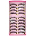 thumbnail image 1 of 10 pares de pestañas postizas de fibra artificial, pestañas de maquillaje, 1 of 5