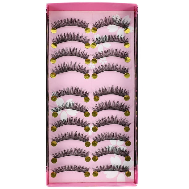 10 pares de pestañas postizas de fibra artificial, pestañas de maquillaje
