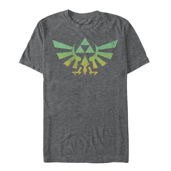 Men's Nintendo Legend of Zelda Natural Triforce Graphic Tee Charcoal Heather Small