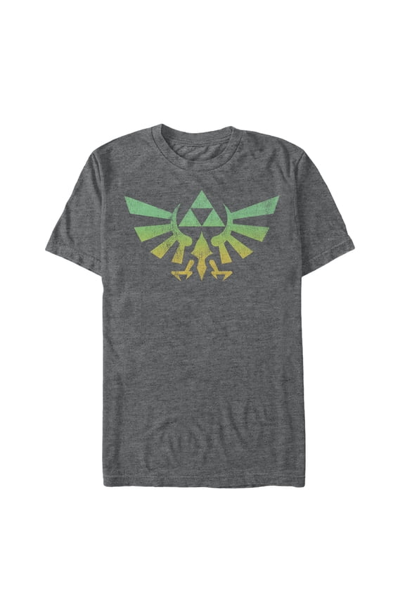 Men's Nintendo Legend of Zelda Natural Triforce Graphic Tee Charcoal Heather 2X Large