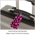 thumbnail image 3 of Square 2Pack PU Leather Pink Animal Footprints Cruise Luggage Tag with Privacy Cover and Name ID Tag for Travel Handbags Backpacks Luggage Tags, 3 of 6