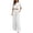White, variant on 2 Piece Sets for Women Solid Color Short Sleeve Crop Tops and High Waisted Wide Leg Pants with Pocket Set Summer Outfits Casual Workwear Casual Fashion 2026