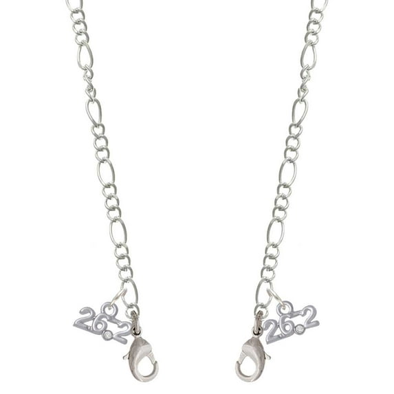 Silvertone Marathon - 26.2 with Clear Crystal Silvertone Face Mask Necklace