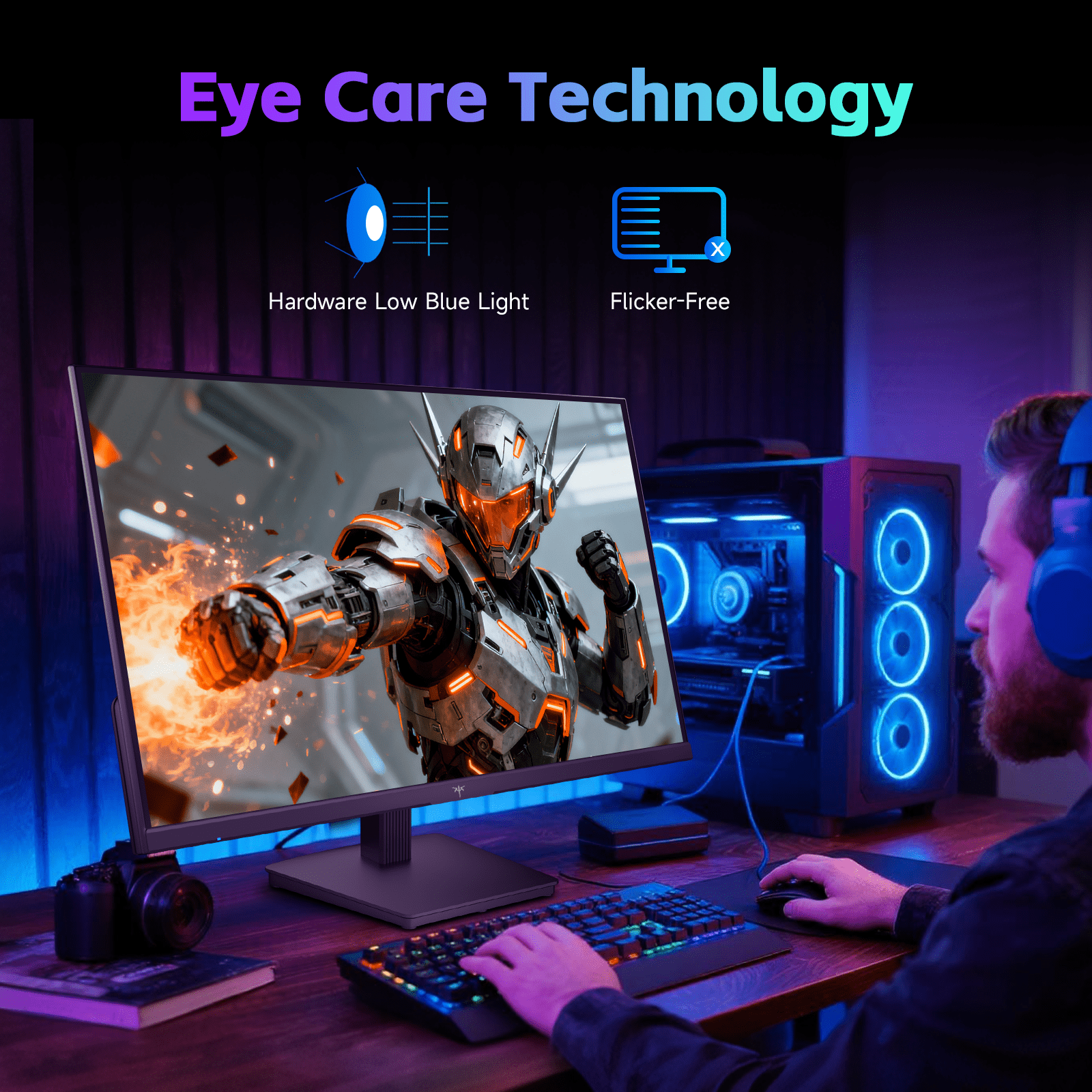 KTC 24 Inch Computer Monitor, FHD 144Hz Office Gaming Monitor, IPS, Adaptive-Sync, HDMI & DP Port, 1500:1 Contrast Ratio, Blue Light Filter, Tilt Adjustable, H24B9S