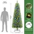 thumbnail image 3 of Alupssuc 7.5ft Premium Prelit Artificial Hinged Slim Pencil Christmas Tree w/ Remote Control, 310 Warm White & Multi-Color Lights, 3 of 8