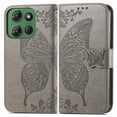 thumbnail image 2 of Butterfly Embossed Wallet Case for Motorola Moto G Play 2025, PU Leather Flip Cover with Card Holder, Kickstand & Lanyard, Shockproof,,Grey,For Moto G Play 2025, 2 of 8