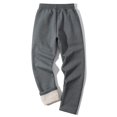 thumbnail image 3 of Men's Fleece Lined Sherpa Sweatpants Winter Warm Joggers Pants with Pockets for Lounge Athletic Workout Gym Running, 3 of 4