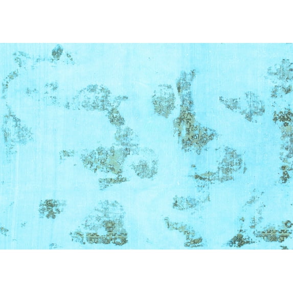 Ahgly Company Indoor Rectangle Oriental Light Blue Modern Area Rugs, 8' x 10'
