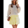 thumbnail image 2 of Falda Pantalón con Volantes y para Mujer, Estilo Casual, de Cintura Alta, Color Amarillo, Talla M, 2 of 8