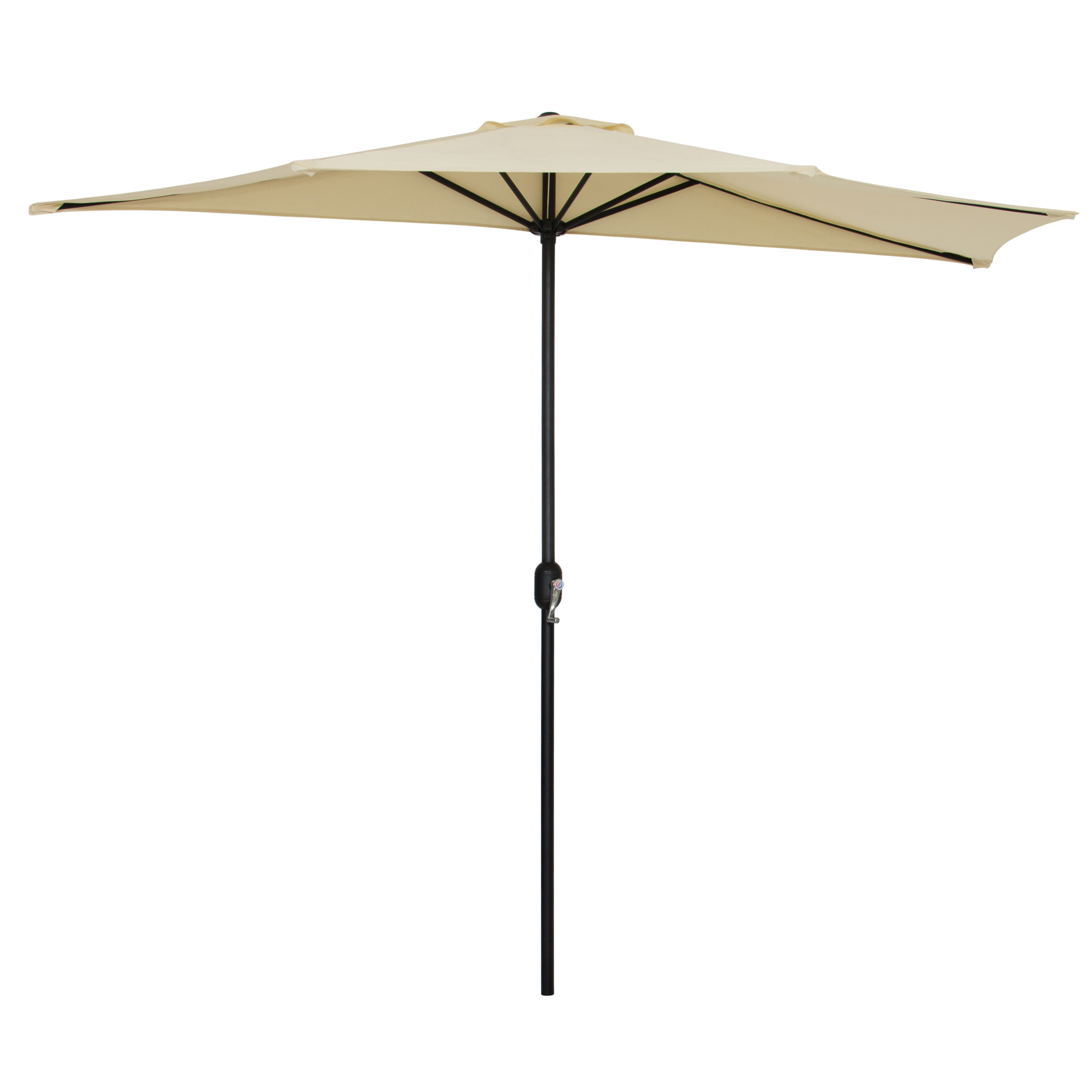 Best Choice Products 10ft Aluminum Half Patio Umbrella W Umbrella Stand Tan Walmart Com Walmart Com
