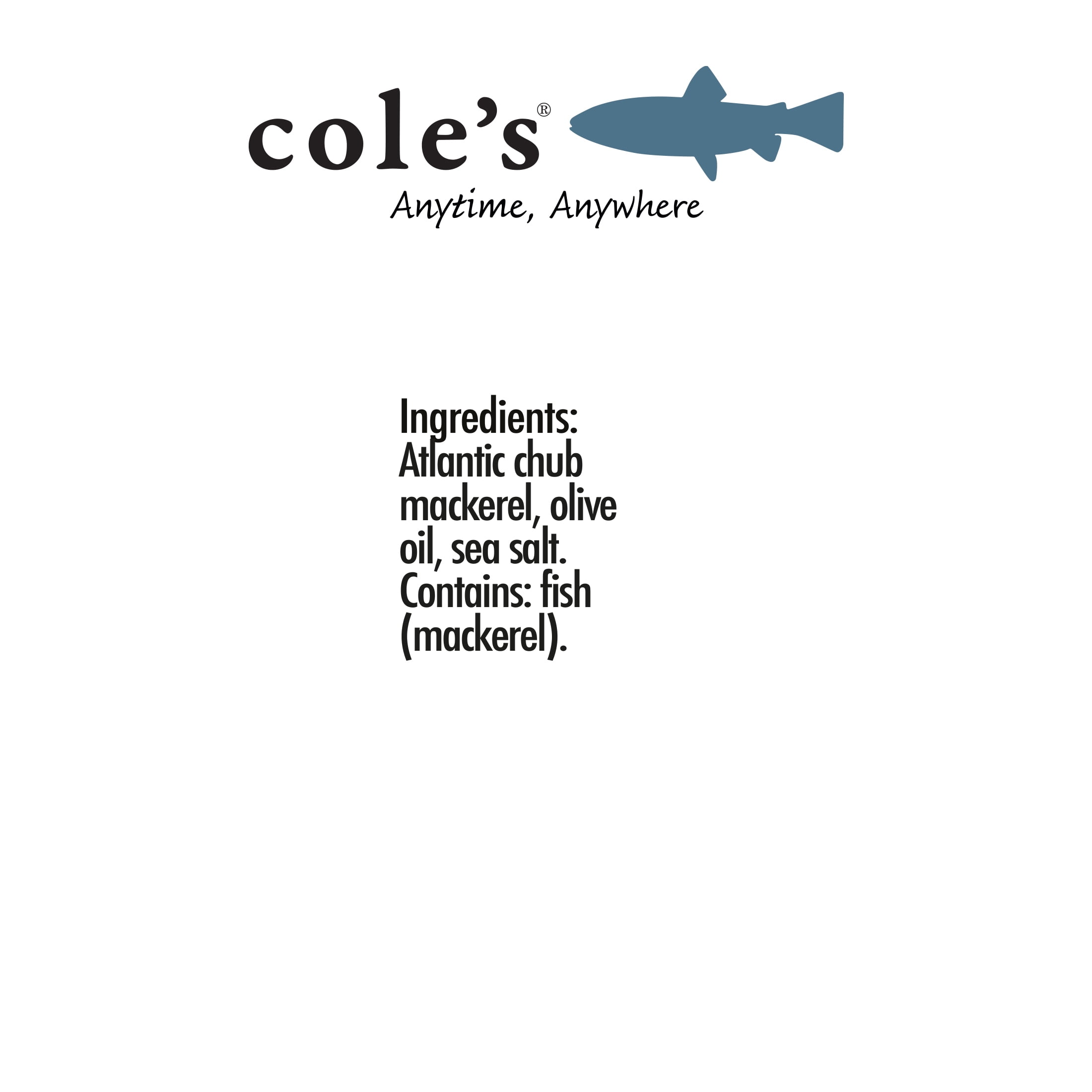 COLE'S WILD MACKEREL IN OLIVE OIL - Canned Fish, Skinless, Boneless, Small Atlantic Mackerel, Hand-Packed Seafood, Preservative & Gluten-Free - 4.4 oz (5 Pack)