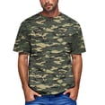 thumbnail image 2 of Dresfit Camo Shirt Mens Crew Neck Short Sleeve Tennis T Shirts Camouflage Musle Basic Work Out Tees Cotton Big and Tall Tops Green 2XL, 2 of 6