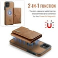 thumbnail image 3 of ELEHOLD Case for iPhone 11, Magnetic 2 in 1 Detachable Leather Wallet Case with Card Holder & Stand,Brown, 3 of 7
