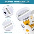 thumbnail image 5 of Cute Lion Giraffes Leaf Tiger Tumbler with Handle and Straw Lid 30 oz Insulated Vacuum Water Bottle Stainless Steel Travel Cup, 5 of 9