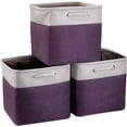thumbnail image 1 of Fabric Cube Storage Bo es Foldable Storage Bins 13-Inch Dark Purple and Silver Khaki Patchwork Storage Baskets Cube Storage Bins with Handle Cubes Inserts Storage for Home and Office, 1 of 7
